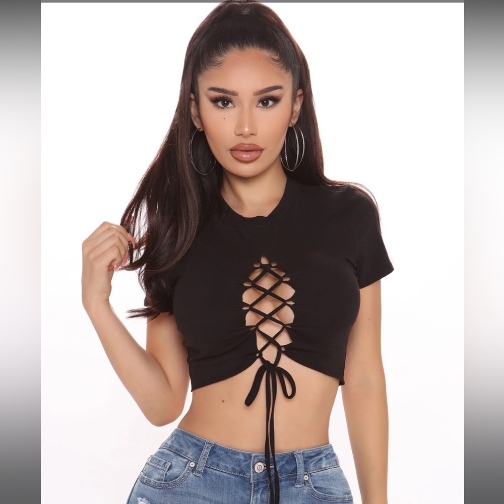 Fashion Nova Bad Behavior Top in Black
